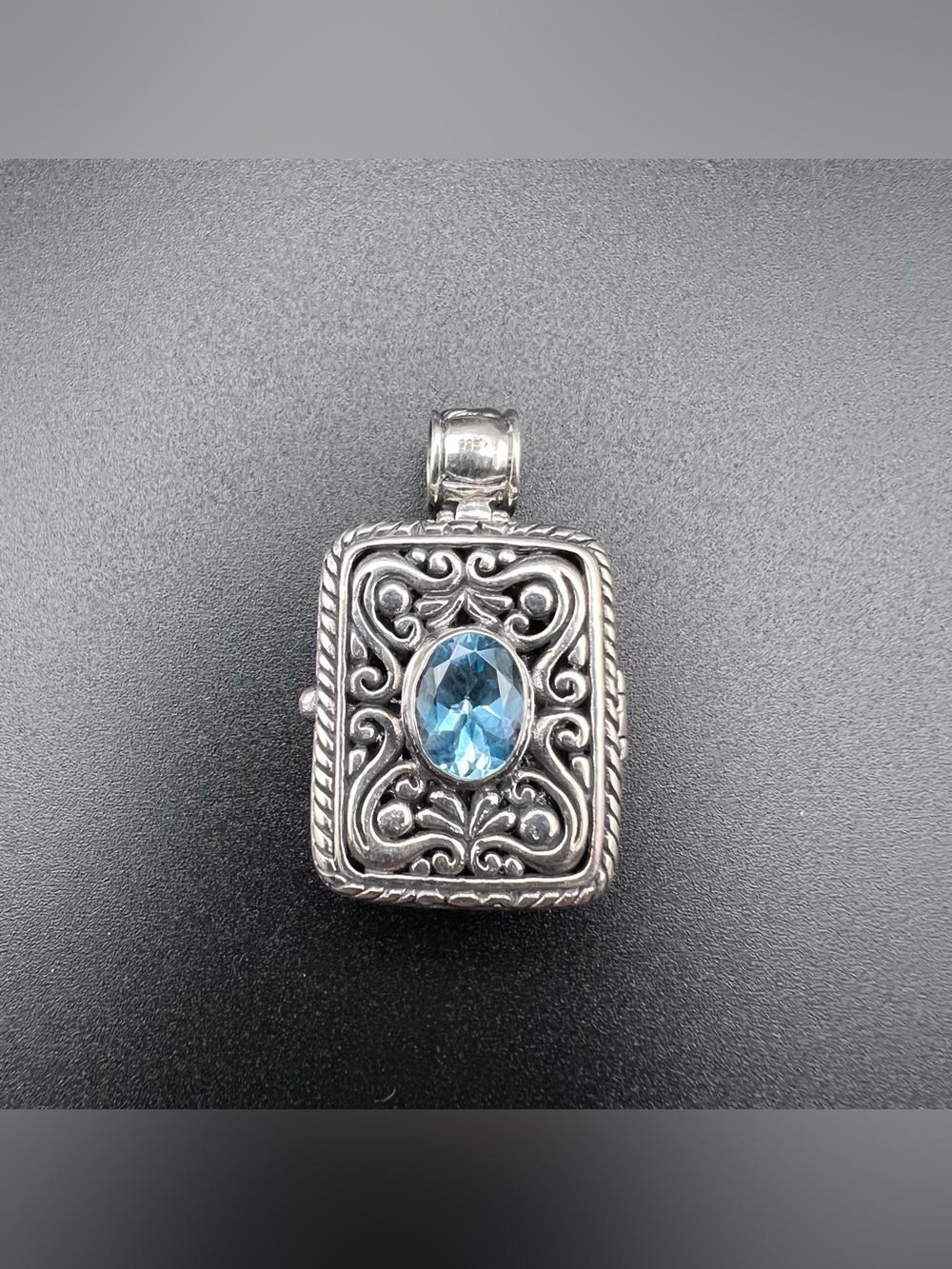 Sterling Silver Poison Locket - Topaz
